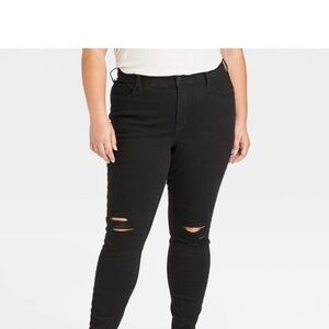 NICKI MINAJ Mid- Rise Distressed Black Skinny Jeans Size 13/14